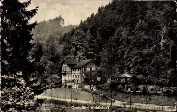 Ak Bad Schandau an der Elbe, Gaststätte Waldhäusl im Kirnitzschtal