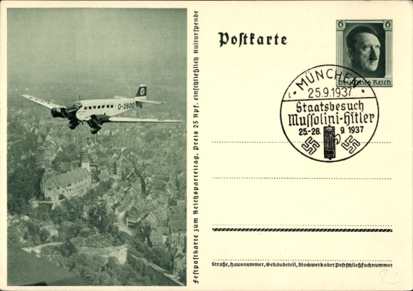 Ganzachen Ak Junkers Ju 52 Immelmann II, D 2600, Lufthansa, Hitlers Privatflugzeug