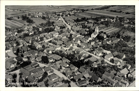 Ak Ottenheim Schwanau in Baden, Luftaufnahme