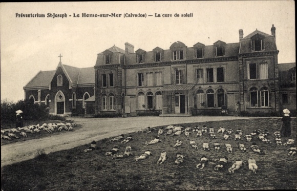 Postcard Le Home Calvados, Preventorium St. Joseph, Sunbathing