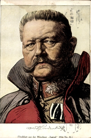 Artist Postcard Jank, A., Field Marshal Paul von Hindenburg, Uniform