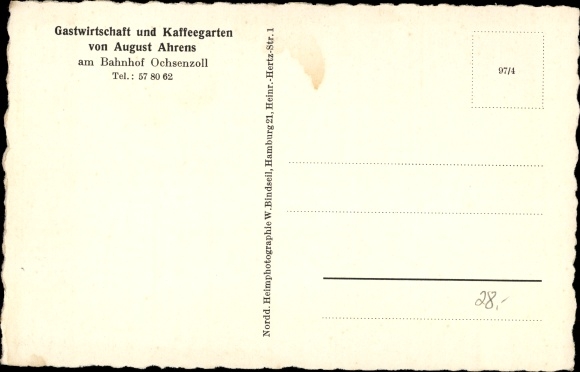 Ak Hamburg Nord Langenhorn, station Ochsenzoll, auto, restaurant