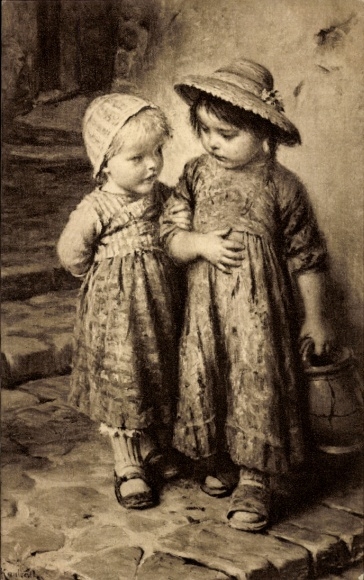 Artist Postcard Kaulbach, H., Two Friends