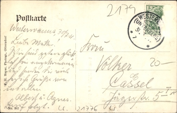 Postcard Westerwanna Wanna in Lower Saxony, Pastora, Weststrasse