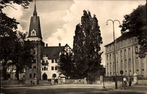 Postcard Bernburg an der Saale, Kurhaus, Historic Building, Plantation, Photographer by Schmidt