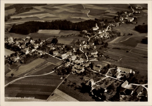 Ak Tegernbach Rudelzhausen in Oberbayern, Luftbild