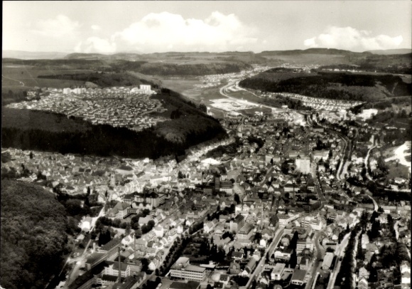 Postcard Tailfingen Albstadt in the Zollernalb district, aerial photograph