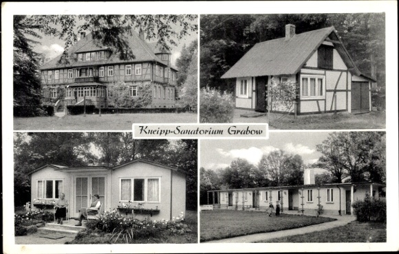 Postcard Grabow Lüchow in Lower Saxony, Kneipp Sanatorium, Obergut Castle
