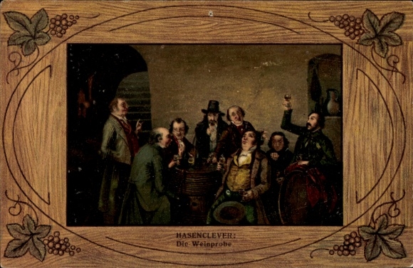 Postcard Altfriedstein Niederlößnitz Radebeul, HASENCLEVER: The wine tasting