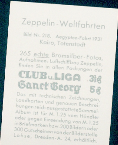 Collecting picture Zeppelin world trips No. 218 Egypt trip 1931 Cairo, city of the dead