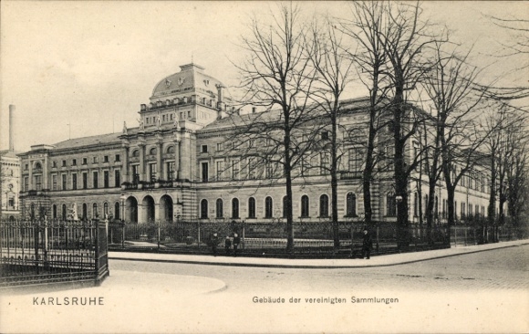 Ak Karlsruhe in Baden, Gebäude der vereinigten Sammlungen, Karlsruhe