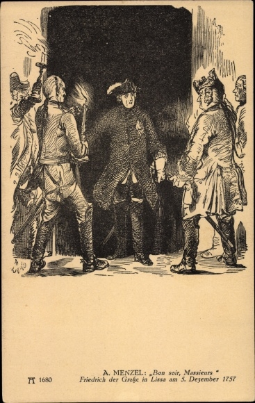 Artist PC Menzel, A., Frederick the Great in Lissa 1757