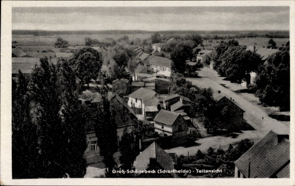 Postcard Groß Schönebeck Schorfheide in Brandenburg, partial view of the village
