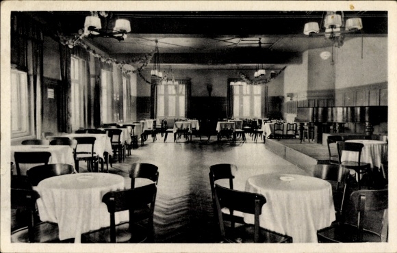 Postcard Dresden Bühlau, Restaurant Kaffee Schnöder, Siegfried Rädel Platz 4, interior view