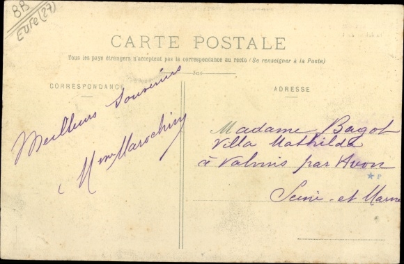 Postcard Ezy Eure, Monument to the Soldiers who died for France