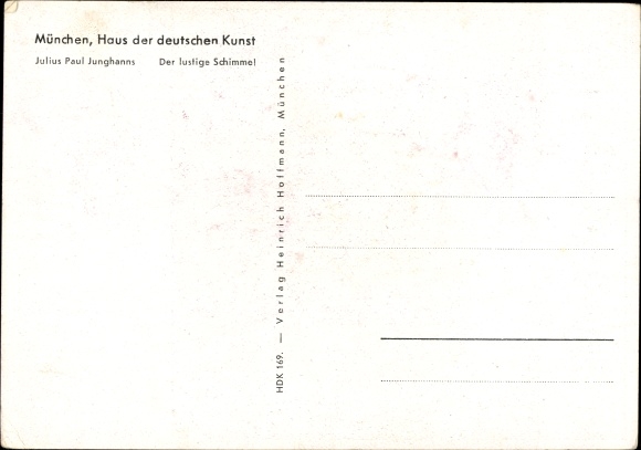 Postcard Junghanns, JP, The funny white horse, man with horse, HDK 169