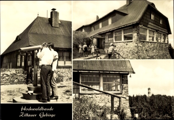 Postcard Oybin in Upper Lusatia, Hochwaldbaude