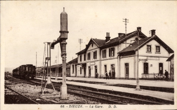 Ak Dieuze Duss Duß Lothringen Moselle, La Gare