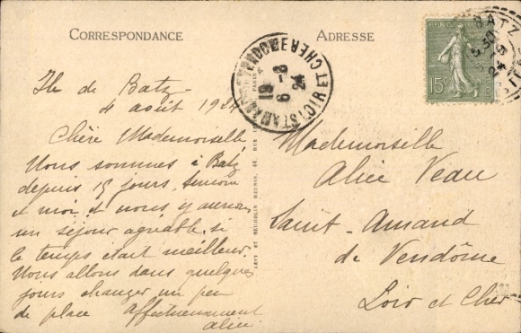 Postcard Roscoff Finistère, Embarkation on the Ile de Baiz
