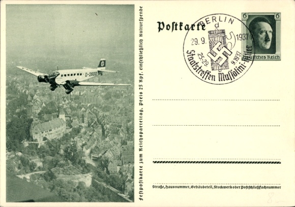 Ganzachen Ak Junkers Ju 52 Immelmann II, D 2600, Lufthansa, Hitlers Privatflugzeug
