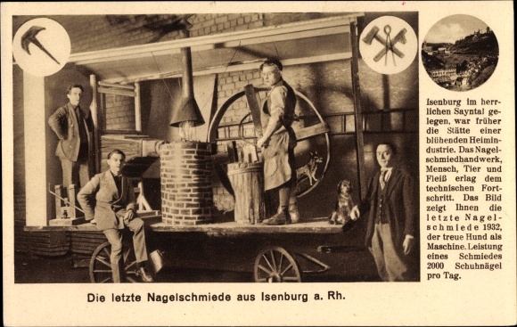PC Isenburg in the district of Neuwied, the last nail forge, blacksmith, interior view