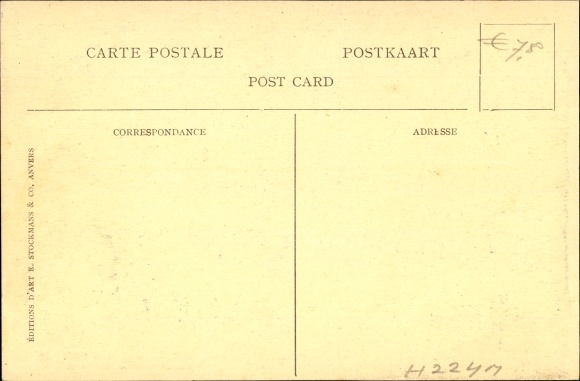 Postcard Liner SS Elisabethville, dining room, Belgian Line