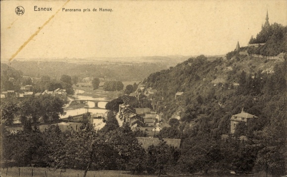 Ak Esneux Wallonien Lüttich, Panorama von Hamay aus