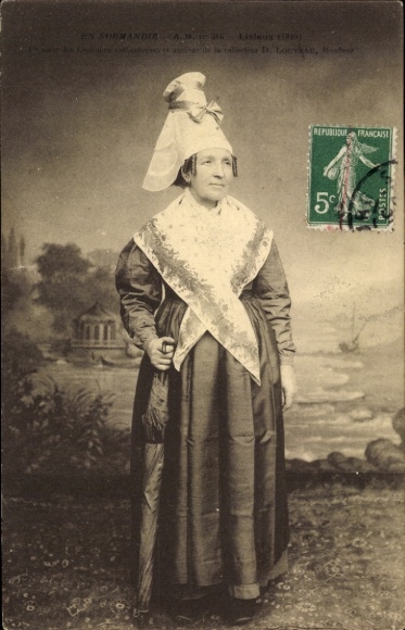 Ak Lisieux-Calvados, Frau in Tracht, Porträt