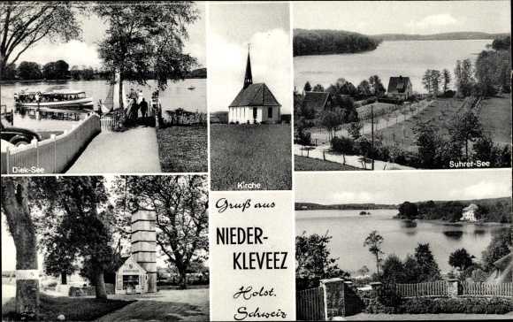 KP Niederkleveez Bösdorf w Holsztynie, kościół, Suhrer See, Diek See