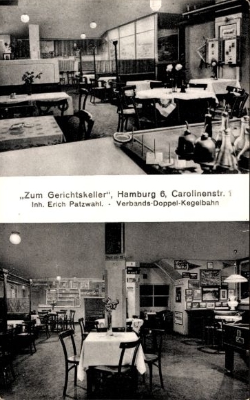 Postcard Hamburg Altona, Restaurant Zum Gerichtskeller, Carolinenstraße 1