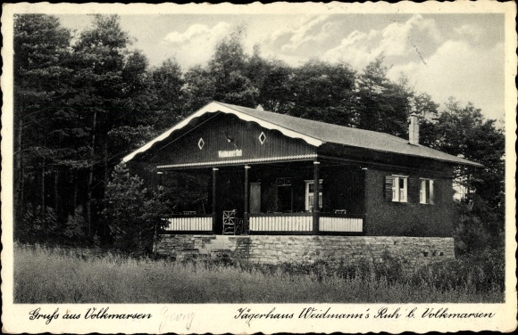 Postcard Volkmarsen in northern Hesse, view of the Jägerhaus Weidmann&#39;s Ruh, edge of the forest