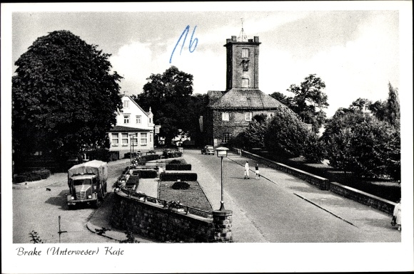 Postcard Brake on the lower Weser in Oldenburg, Kaje