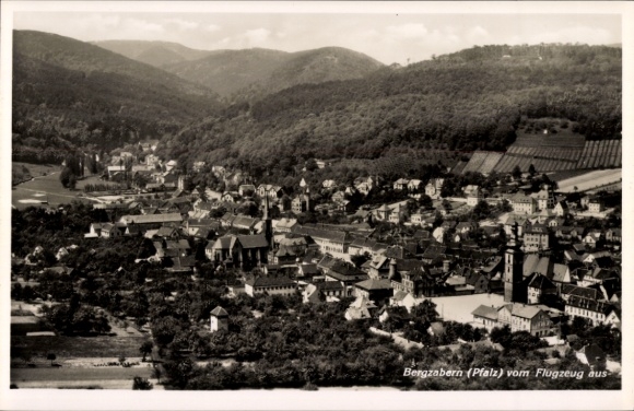 Postcard Bad Bergzabern on the Palatinate Wine Route, aerial photograph