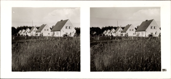 Stereo Raumbild Foto "Die NS Musterbetriebe 1937-38" Nr. 220 Glashütte Hermannsthal Oberschlesien