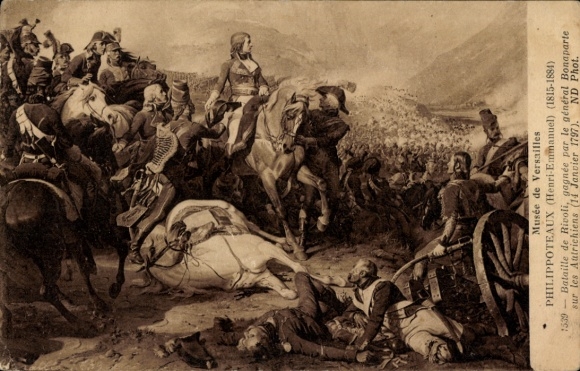 Artist Postcard Philippoteaux, HE, Battle of Rivoli, General Bonaparte, 1797