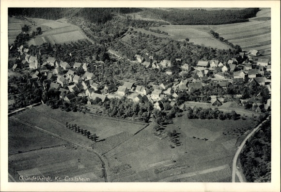 Postcard Gründelhardt Frankenhardt in Württemberg, aerial photograph