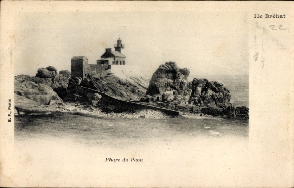 Postcard Île de Bréhat Côtes d'Armor, Le Phare du Paon