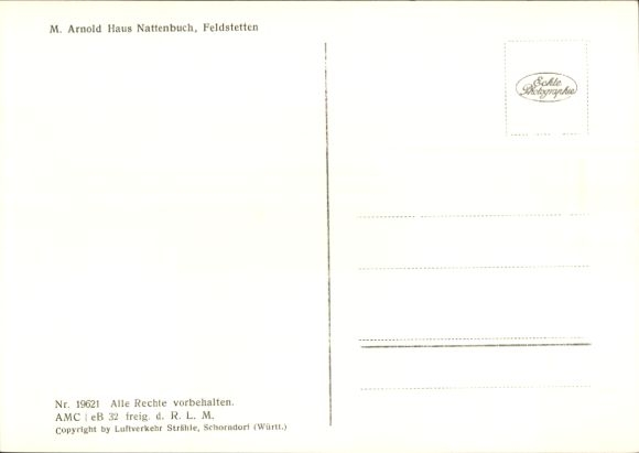 Postcard Feldstetten Laichingen in Württemberg, aerial photograph, Haus Nattenbuch