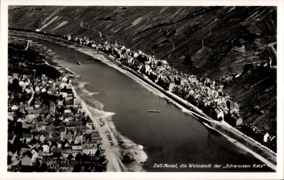 Ak Zell an der Mosel, luchtfoto