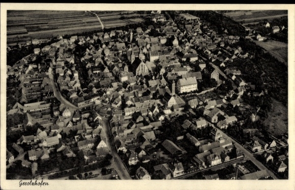 Postcard Gerolzhofen in Lower Franconia, aerial photograph