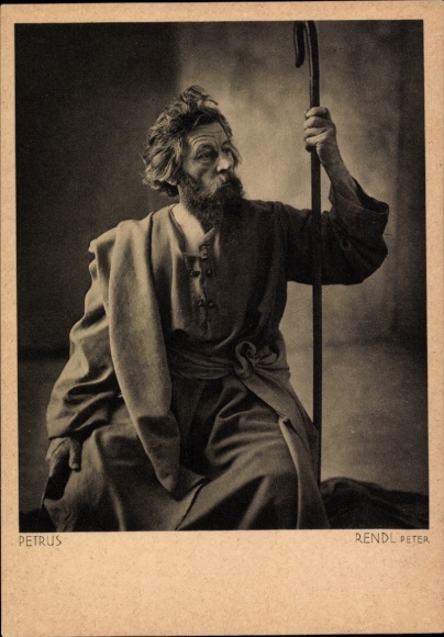Postcard Passion Play Oberammergau 1930, Petrus, Rendl Peter
