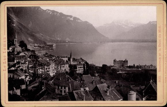Cabinet photo Montreux Kt Vaud Switzerland, view of the place, Dent du Midi