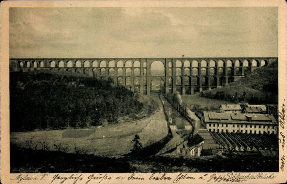 10 old Postcard Göltzschtalbrücke near Netzschkau in Vogtland, various views