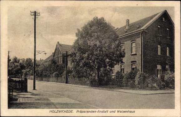 Postcard Holzwickede in the Ruhr area, preparation institute and orphanage