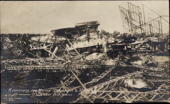 Postcard disaster of the naval airship L II 17 October 1913, zeppelin crash