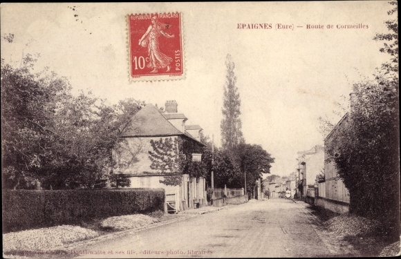 Postcard Epaignes Eure, Cormeilles Road