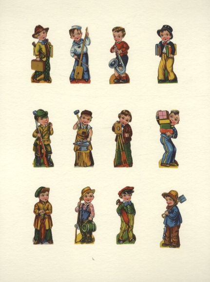 12 wafers children present different professions, each approx. 5.5 x 2 cm