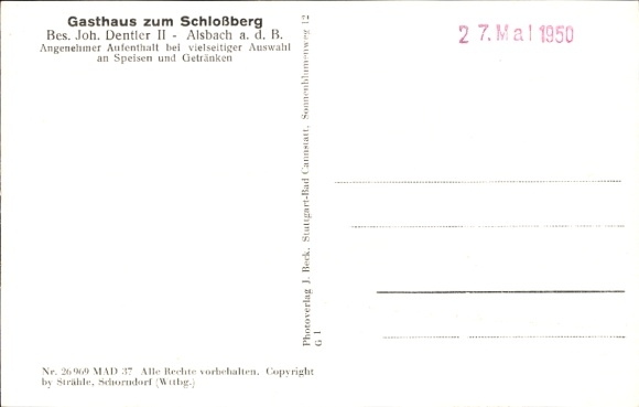 Postcard Alsbach Hähnlein on the Bergstraße Hessen, aerial photograph, Gasthaus zum Schlossberg