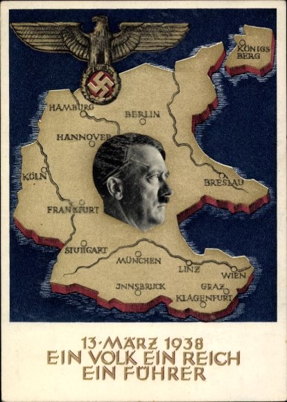 KP Jeden Naród Jedna Rzesza Jeden Lider, Propaganda, Orzeł, Mapa, Trzecia Rzesza