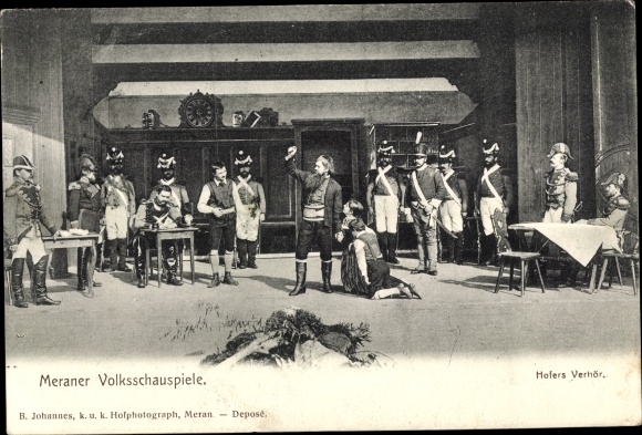 Ak Meran Merano Zuid-Tirol, Meraner Volksschauspiele, Hofer&#39;s verhoor
